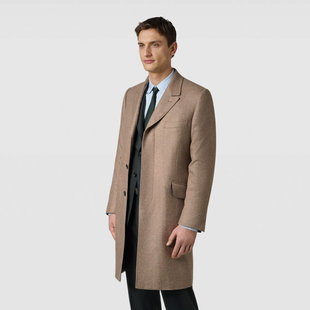 Travel Coat in Cashmere & Silk, LIGHT TAUPE, hi-res 2