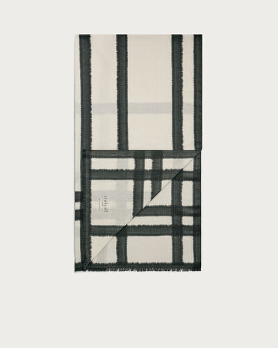 Patina Checks Scarf, Blue Smoke, hi-res