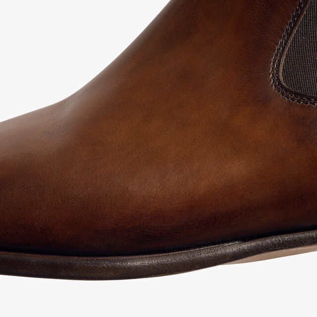 Cursive Galet Scritto Leather Boot, EBANO, hi-res 7