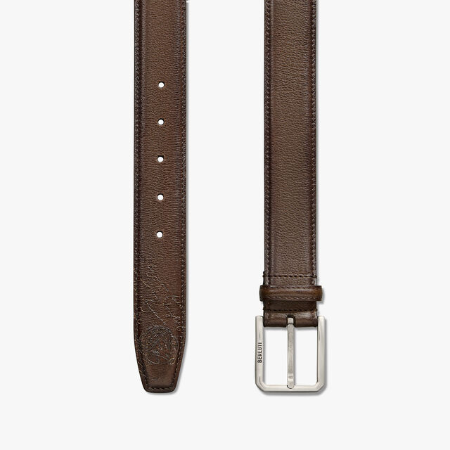 Versatile Scritto Leather 35 mm Belt, SOFT BROWN, hi-res 2
