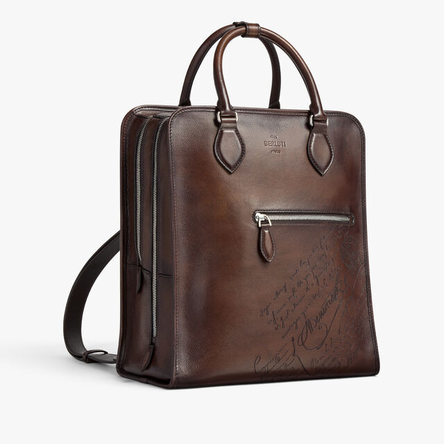Premier Jour Backpack In Scritto Leather, SOFT BROWN, hi-res 6