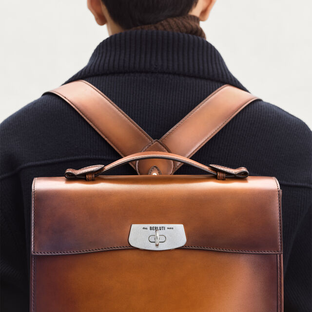 E'Mio Backpack In Leather, CACAO INTENSO, hi-res 4