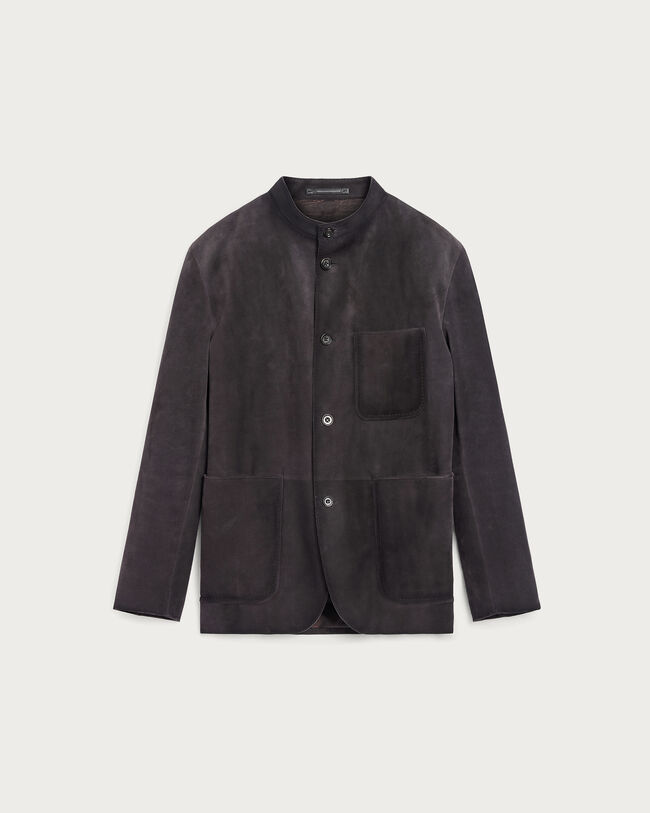 Patina Leather Forestière Jacket, Warm Purple Grey, hi-res