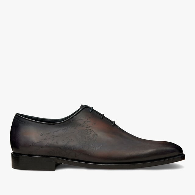 Alessandro Démesure Scritto Leather Oxford, CHARCOAL BROWN, hi-res 1
