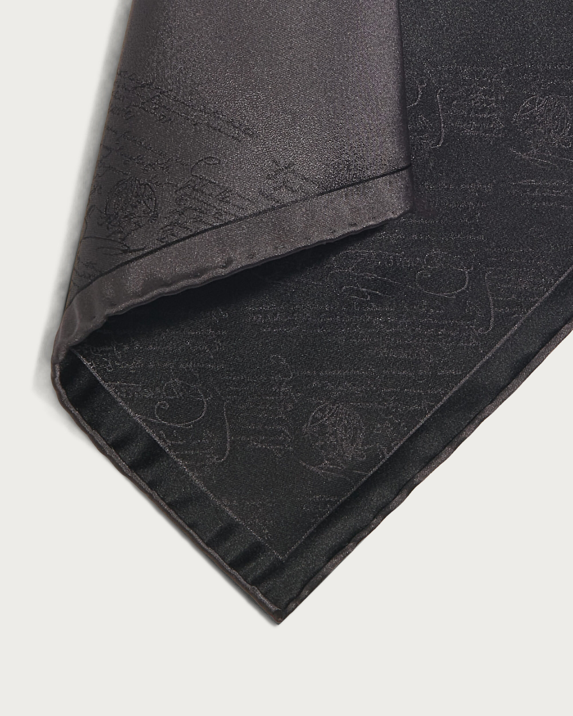 Scritto Pattern Handkerchief, Anthracite, hi-res