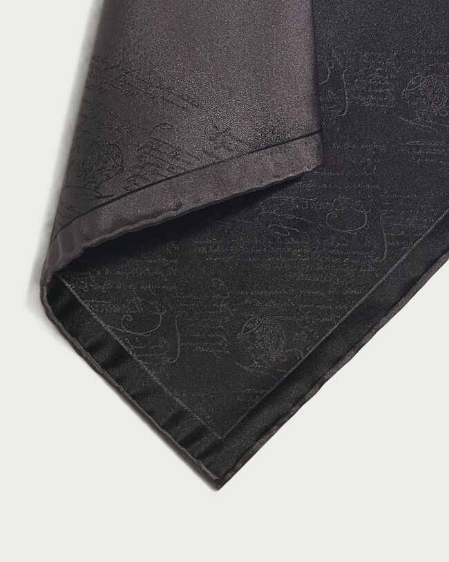 Scritto Pattern Handkerchief, Anthracite, hi-res