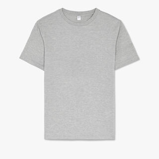 Silk and Cotton T-Shirt, SILVER GREY, hi-res
