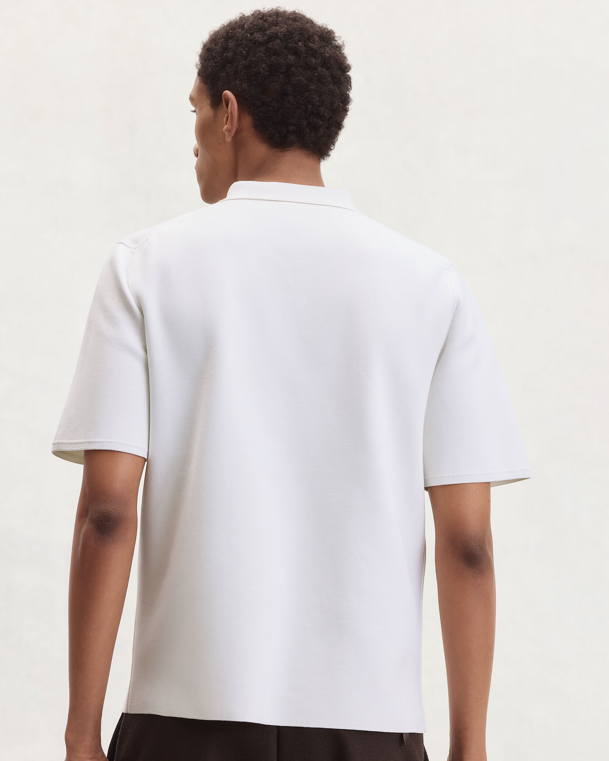 Polo with Leather Zip-puller, Off White, hi-res