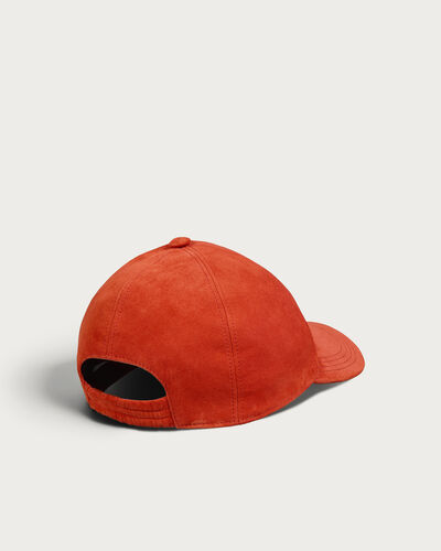 Leather Baseball Cap, Burnt Orange, hi-res