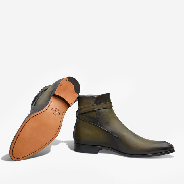 B Volute Leather Boot, NERO CAVIAR, hi-res 4