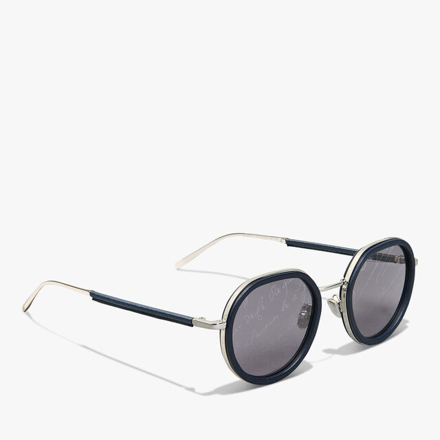 Centaury Metal And Leather Sunglasses, ROTHKO + SCRITTO LIGHT GREY, hi-res 2
