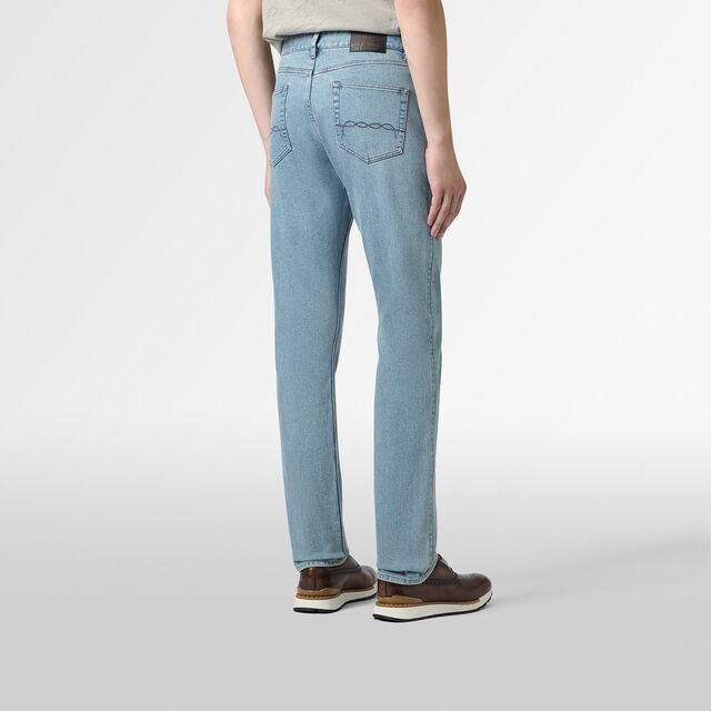Slim Fit Denim Trousers, LIGHT BLUE, hi-res 3