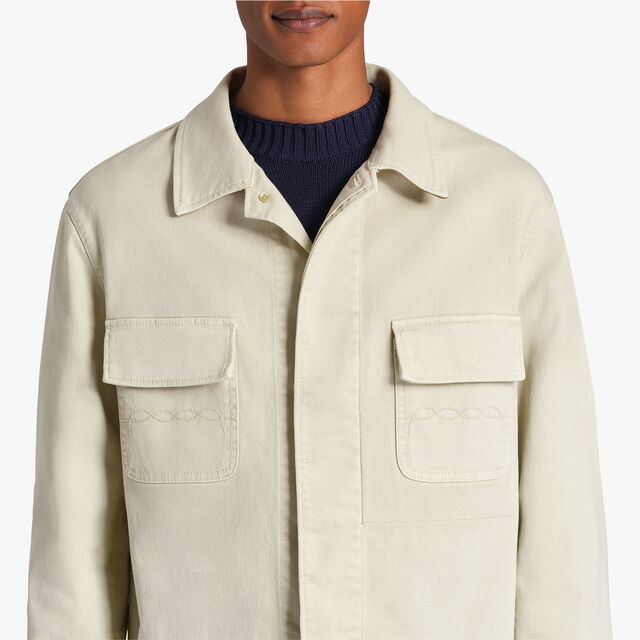 Cotton Garment Dyed Jacket, IVORY, hi-res 5
