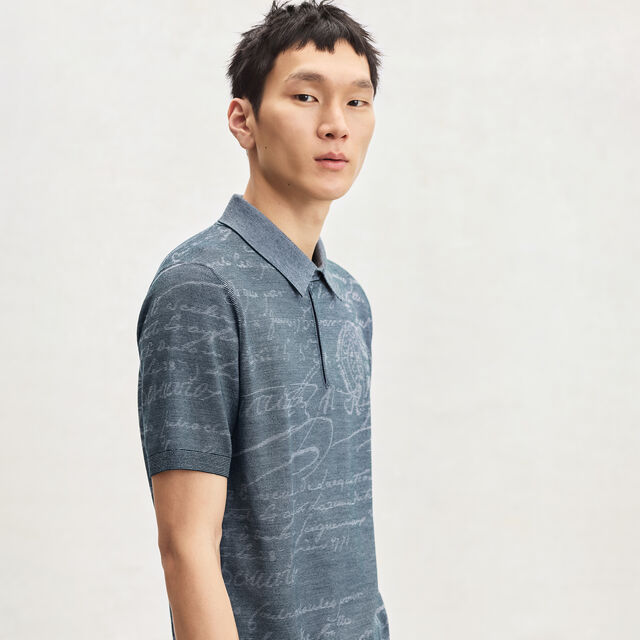 Light Scritto Wool Short-Sleeves Polo, DARK GREEN, hi-res 2
