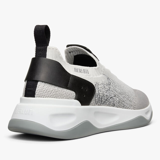 Shadow Scritto Knit And Lagoon Calf Sneaker, GRADIANT DARK GREY, hi-res 5