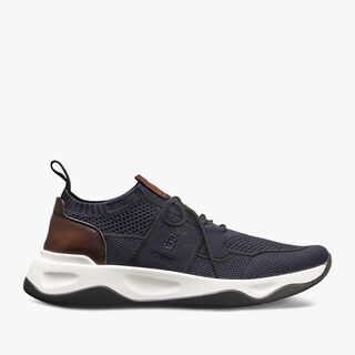Shadow Knit And Leather Sneaker, NAVY, hi-res