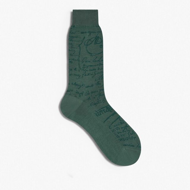 棉袜, PETROL GREEN., hi-res 1