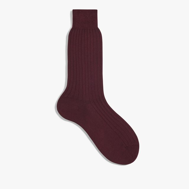 Cotton Ribbed Socks, ST EMILION, hi-res 1