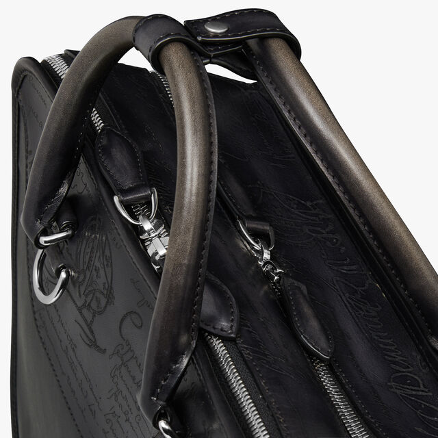 Premier Jour Scritto Leather Backpack, NERO GRIGIO, hi-res 3
