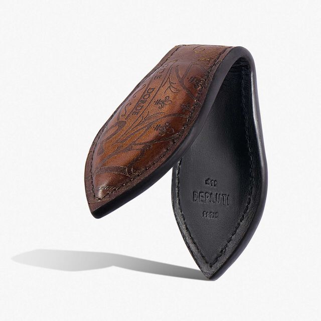 Jour Scritto Leather Money Clip, CACAO INTENSO, hi-res 3