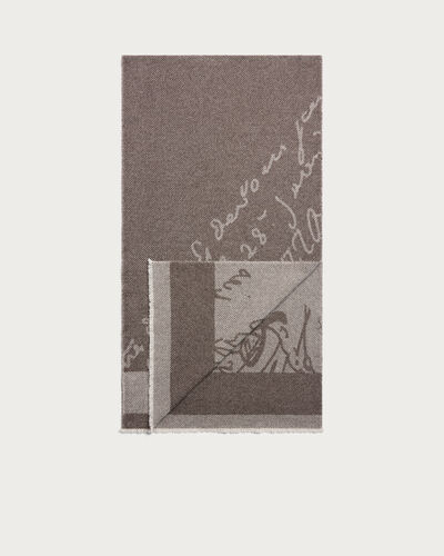 Scritto Pattern Scarf, Signature Brown, hi-res