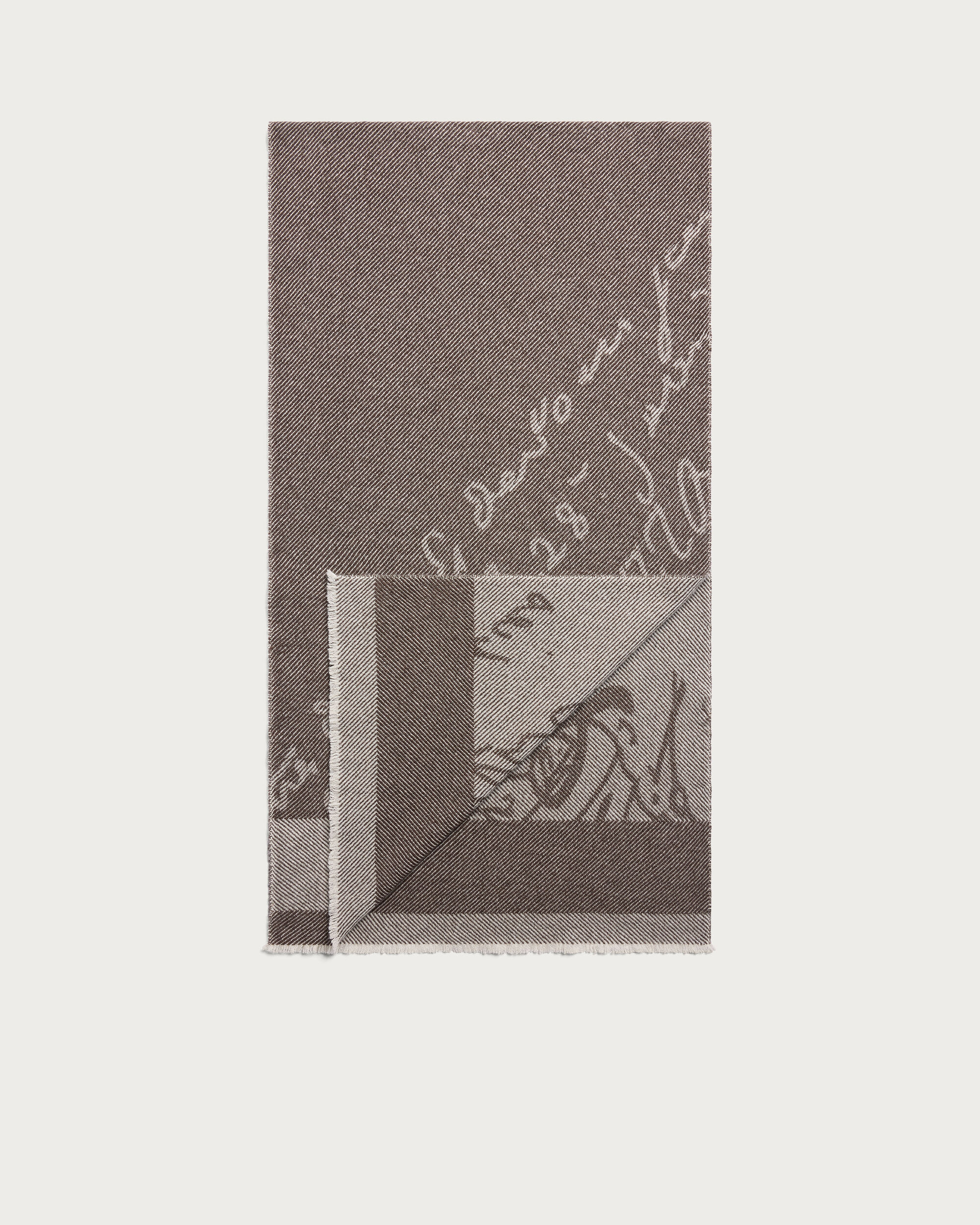 Scritto Pattern Scarf, Signature Brown, hi-res