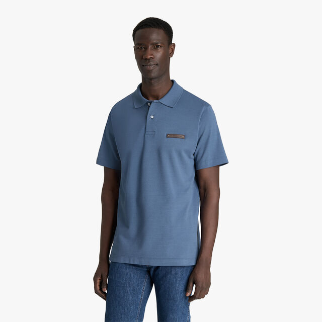皮革标签polo衫, GREYISH BLUE, hi-res 2