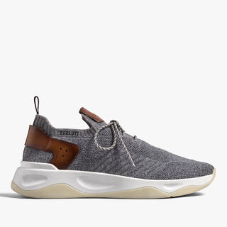 Shadow Cashmere And Lagoon Calf Sneaker, GREY, hi-res