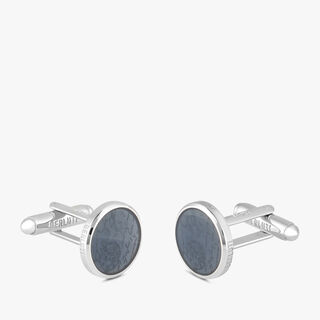 Leather Cufflinks, LIGHT ALUMINIO, hi-res