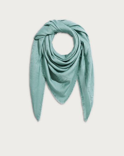 Scritto Pattern Scarf, Celadon, hi-res