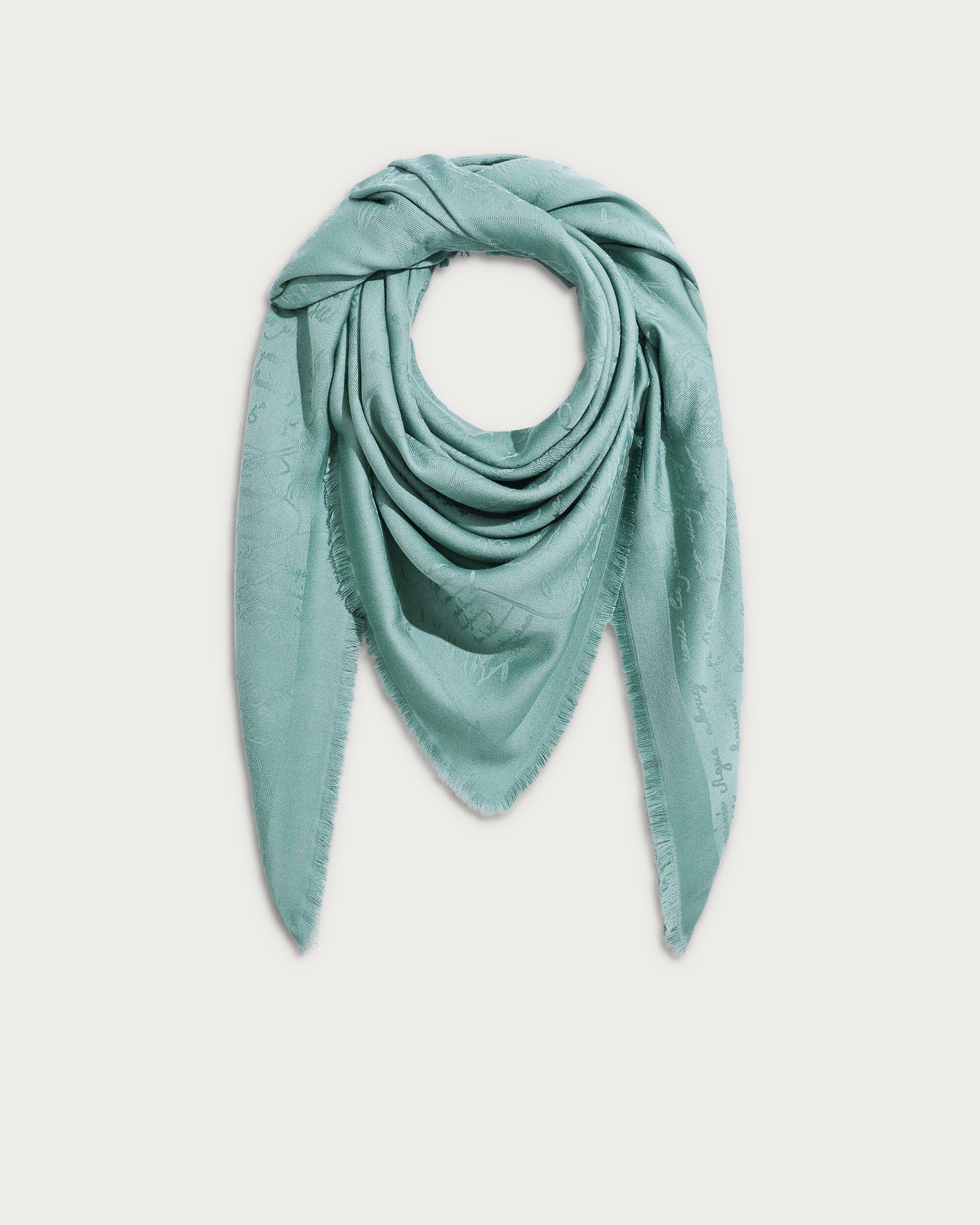 Scritto Pattern Scarf, Celadon, hi-res