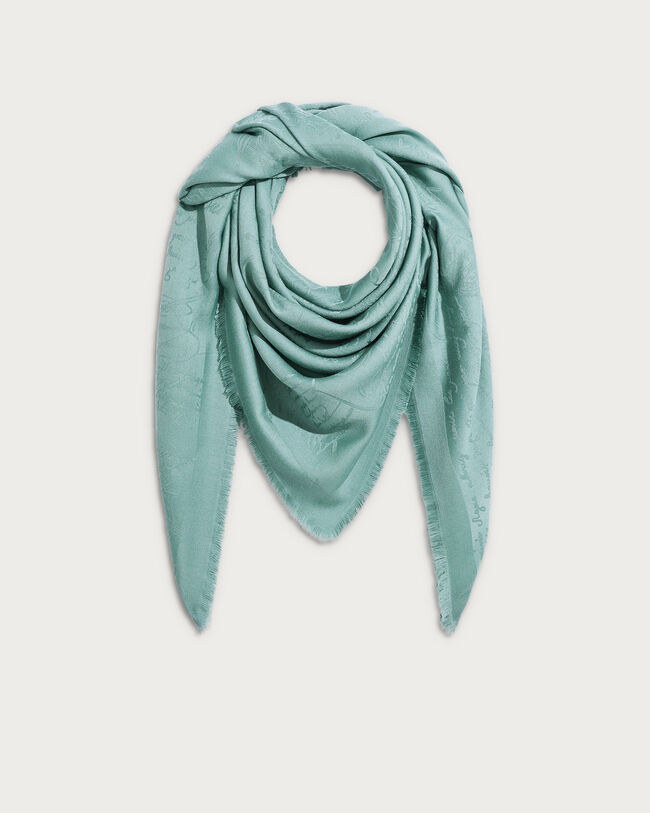 Scritto Pattern Scarf, Celadon, hi-res