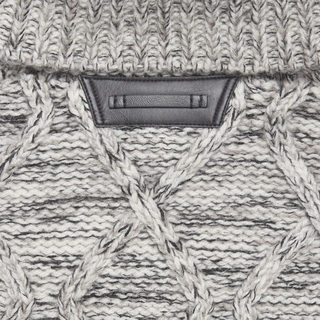 Marl Cables Turtleneck, ECRU / NOIR, hi-res 7