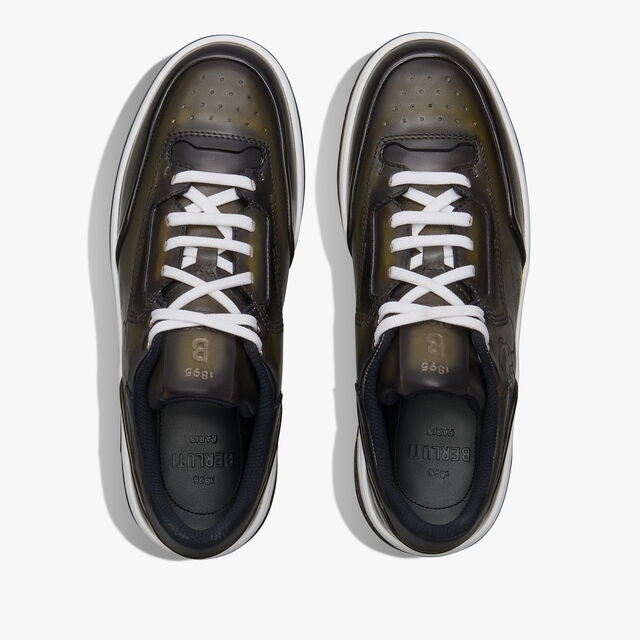 Playoff Scritto Venezia Calf Leather Sneaker, NERO CAVIAR, hi-res 3