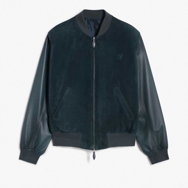 Mix Leather Bombers, ANTHRACITE BLUE, hi-res 1