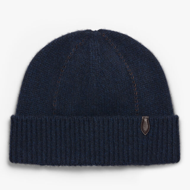 Leather Braiding Beanie, COLD NIGHT BLUE, hi-res 1