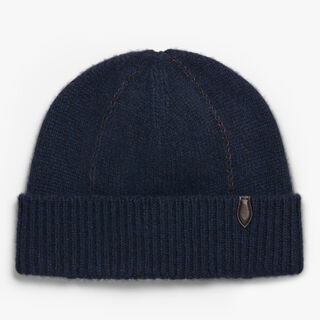 Leather Braiding Beanie, COLD NIGHT BLUE, hi-res