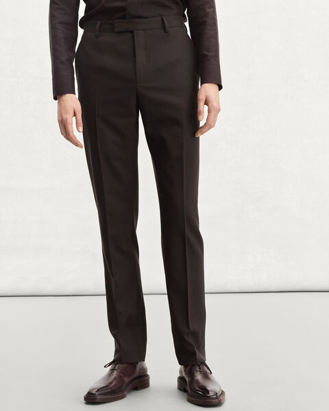 Alessandro Trousers with Leather Detail, Earth Brown, hi-res