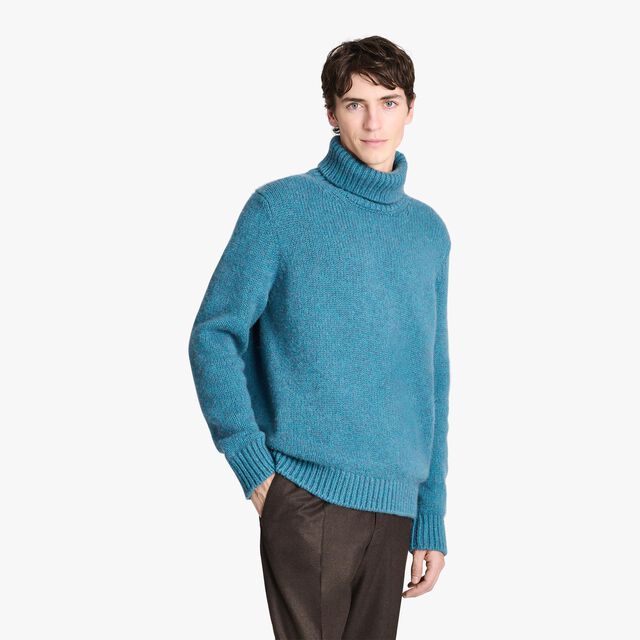 Andy Bar Cashmere Turtle Neck, GREYISH TURQUOISE, hi-res 2