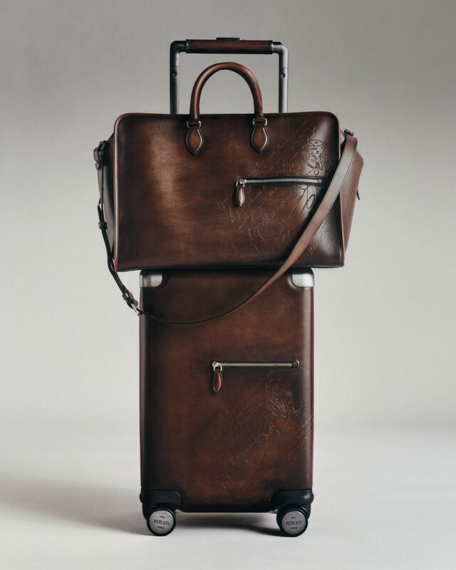 Formula 1005 Scritto Leather Rolling Suitcase, SOFT BROWN, hi-res 2