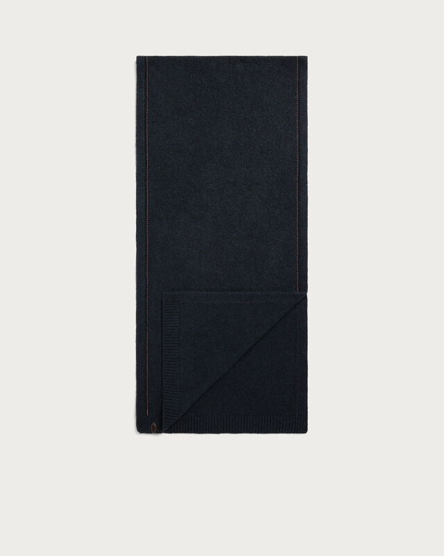 Leather Braiding Scarf, Cold Night Blue, hi-res