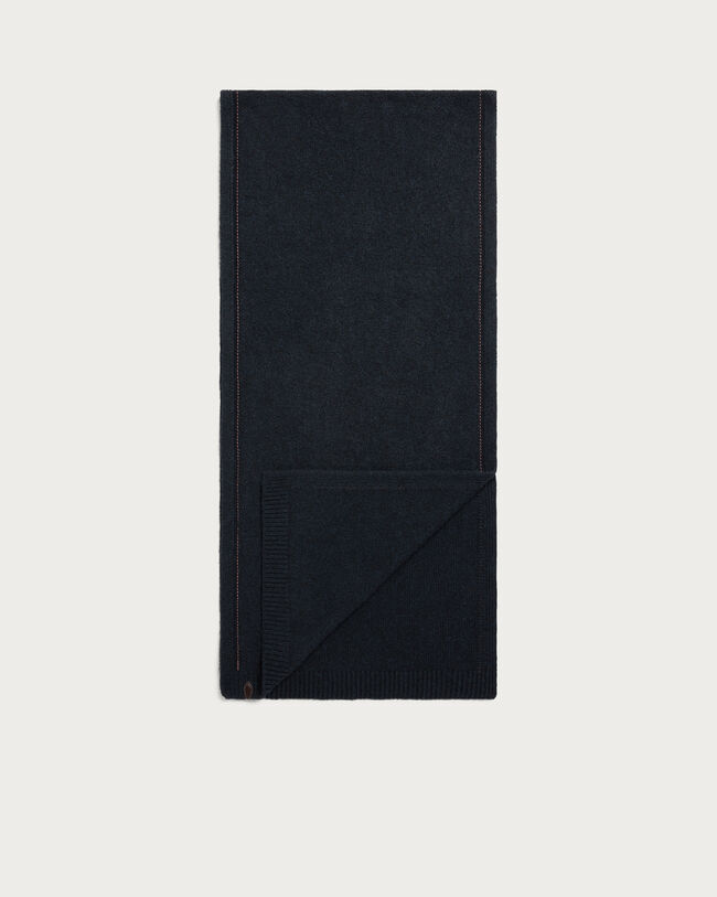 Leather Braiding Scarf, Cold Night Blue, hi-res