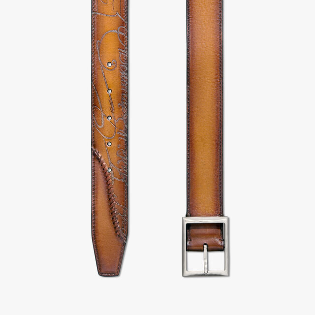 Classic Scritto Leather 35 mm Belt, ICE GOLD, hi-res 2