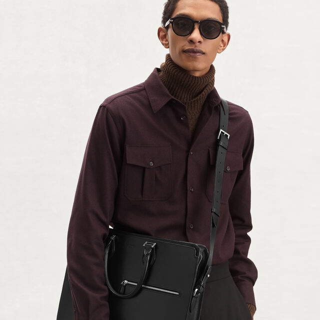 Un Jour Briefcase In Leather, BLACK, hi-res 2
