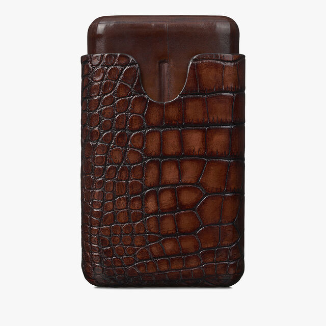 Alligator Leather Four-Cigar Case, MOGANO, hi-res 2