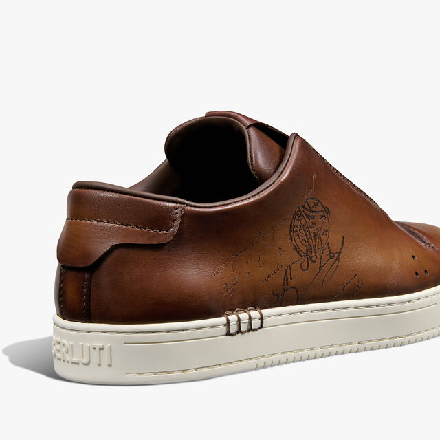 Playtime Scritto Venezia Calf Leather Sneaker Slip On, CACAO INTENSO, hi-res 4