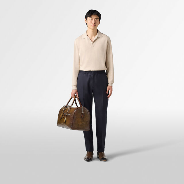 Classic Buttonless Wool Polo, PEBBLE BEIGE, hi-res 4