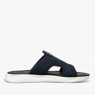 Shadow Knit And Leather Sandal, NAVY, hi-res
