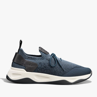 Shadow Scritto Knit And Lagoon Calf Sneaker, GRADIANT BLUE, hi-res