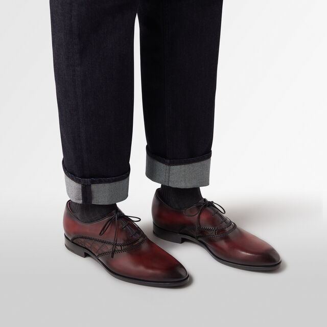 Rapiécé-Reprisé Leather And Alligator Oxford, SAINT EMILION, hi-res 7